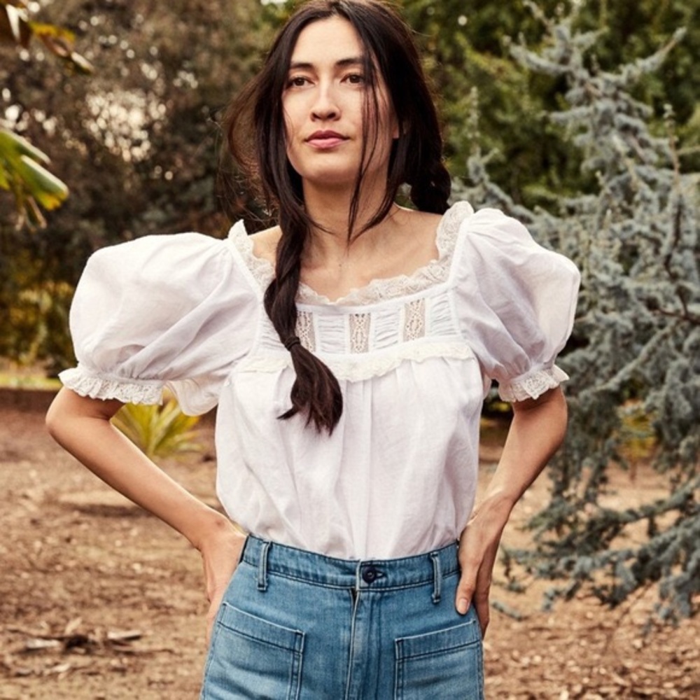 Doen White Puff Sleeve Top